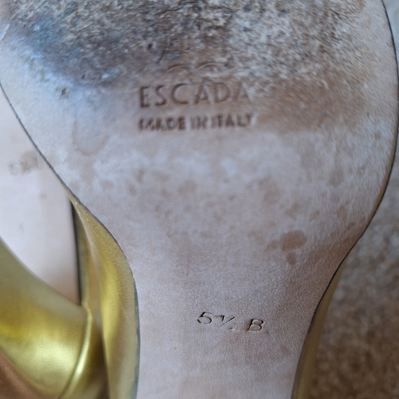 Escada Womens Gold Metallic Pointed Toe Heels. Size 5.5 - Picture 7 of 10